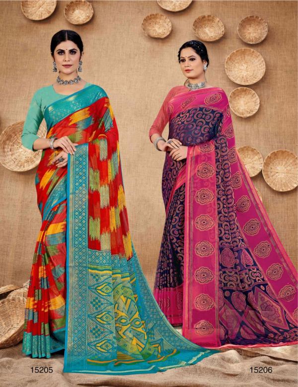 Saroj Khushi Georgette 2 Brasso  Designer Wear Saree Collection